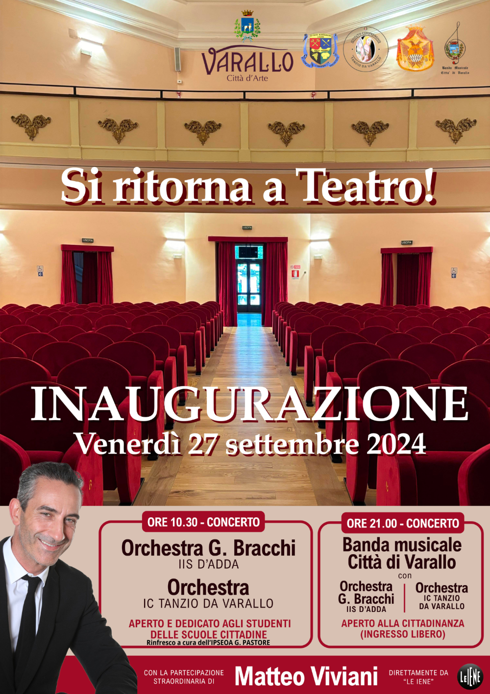 Varallo, venerdì 27 settembre inaugurazione del Teatro civico rinnovato