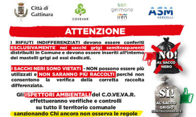 Raccolta differenziata a Gattinara: al via verifiche e controlli mirati