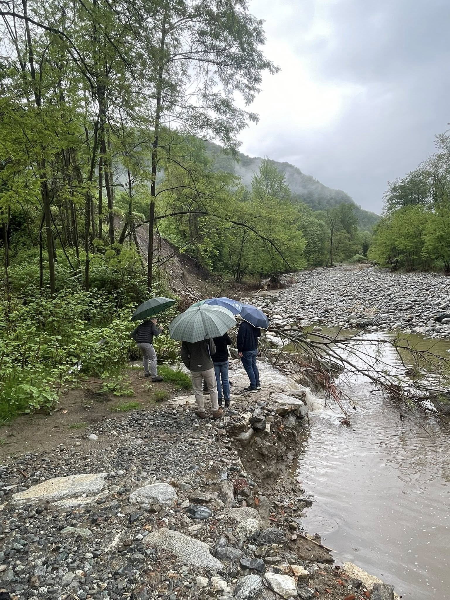 Alluvione di metà aprile: sopralluoghi al Gabbio con le Opere Pubbliche regionali