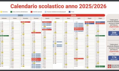 Il calendario scolastico 2025-2026 in Piemonte