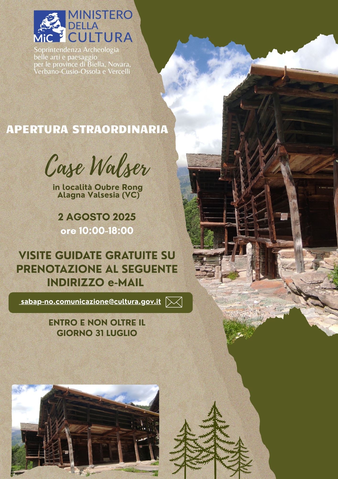 Apertura straordinaria delle Case Walser in località Oubre Rong