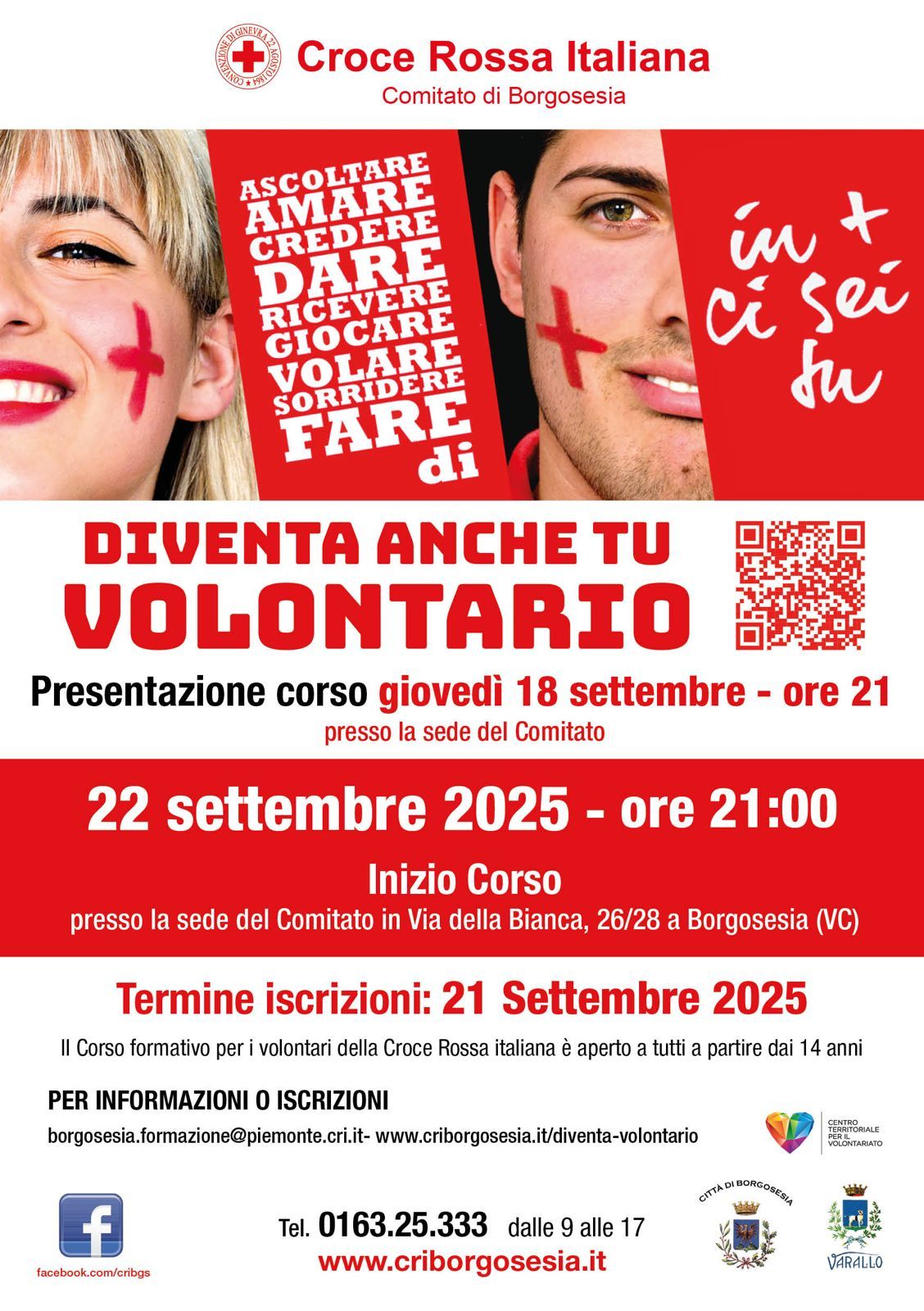 A Borgosesia parte il nuovo corso per diventare Volontario della Croce Rossa Italiana