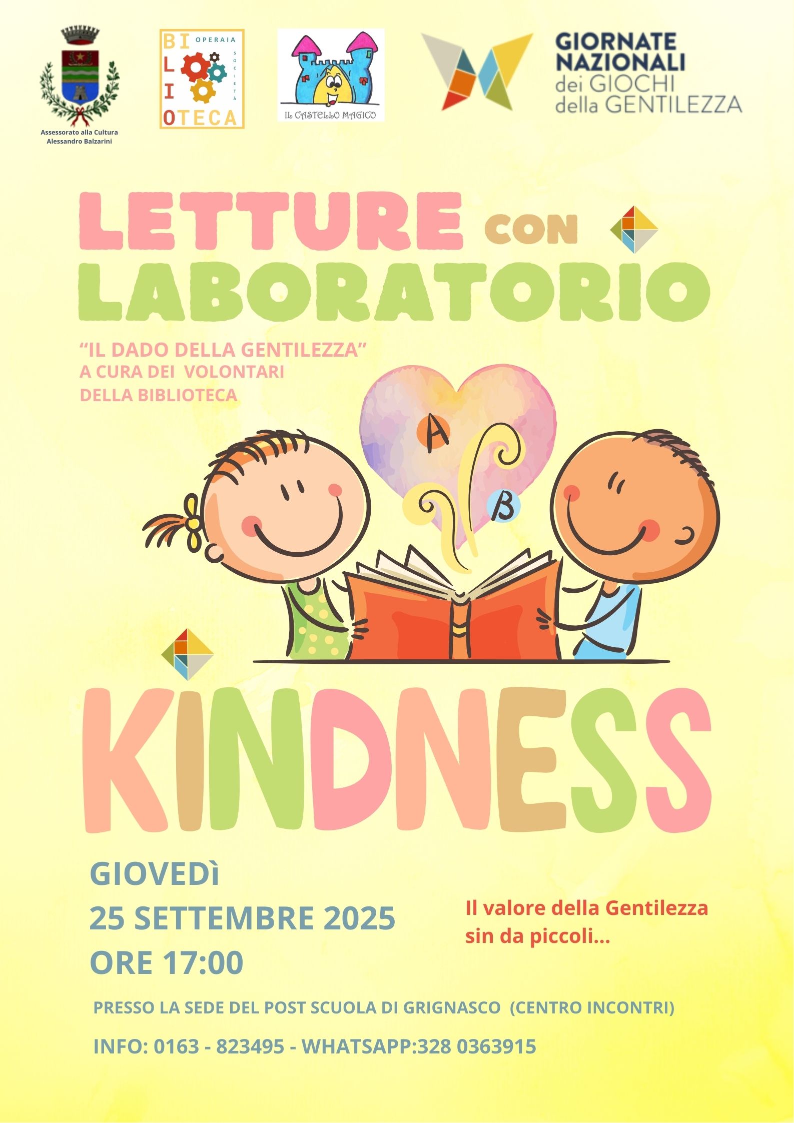 Nuovo appuntamento, dove la gentilezza sarà di casa in biblioteca a Grignasco