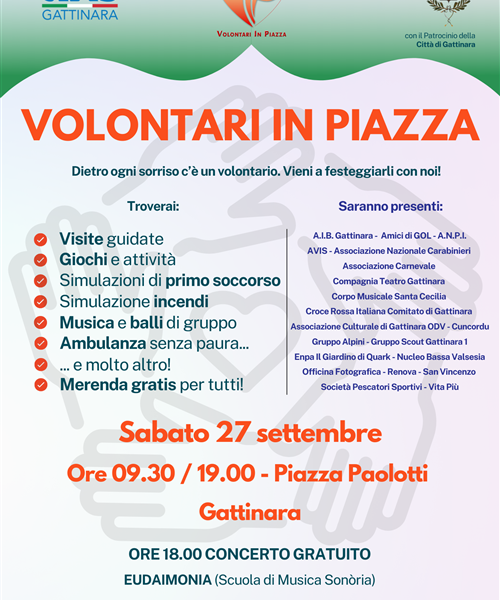 Gattinara celebra il volontariato con VIP – Volontari in Piazza