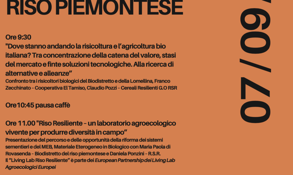 Convegno del Biodistretto del Riso Piemontese a Rovasenda