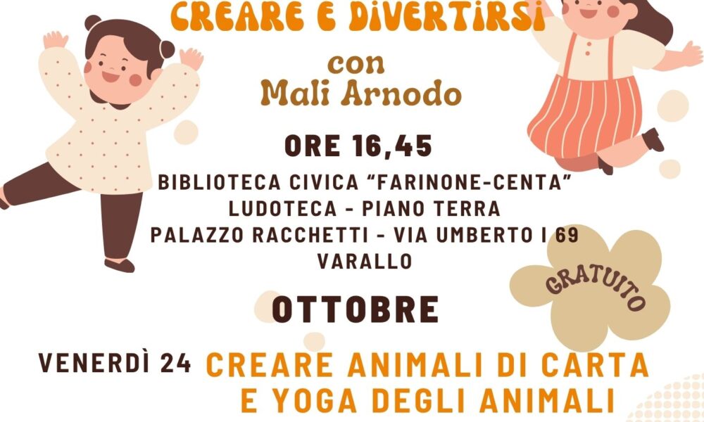 Laboratorio gratuiti in Ludoteca a Varallo con Mali Arnodo