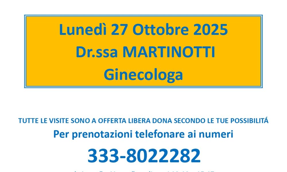 Visite di Prevenzione a Villa Barbara Varallo con la Dott.ssa Martinotti