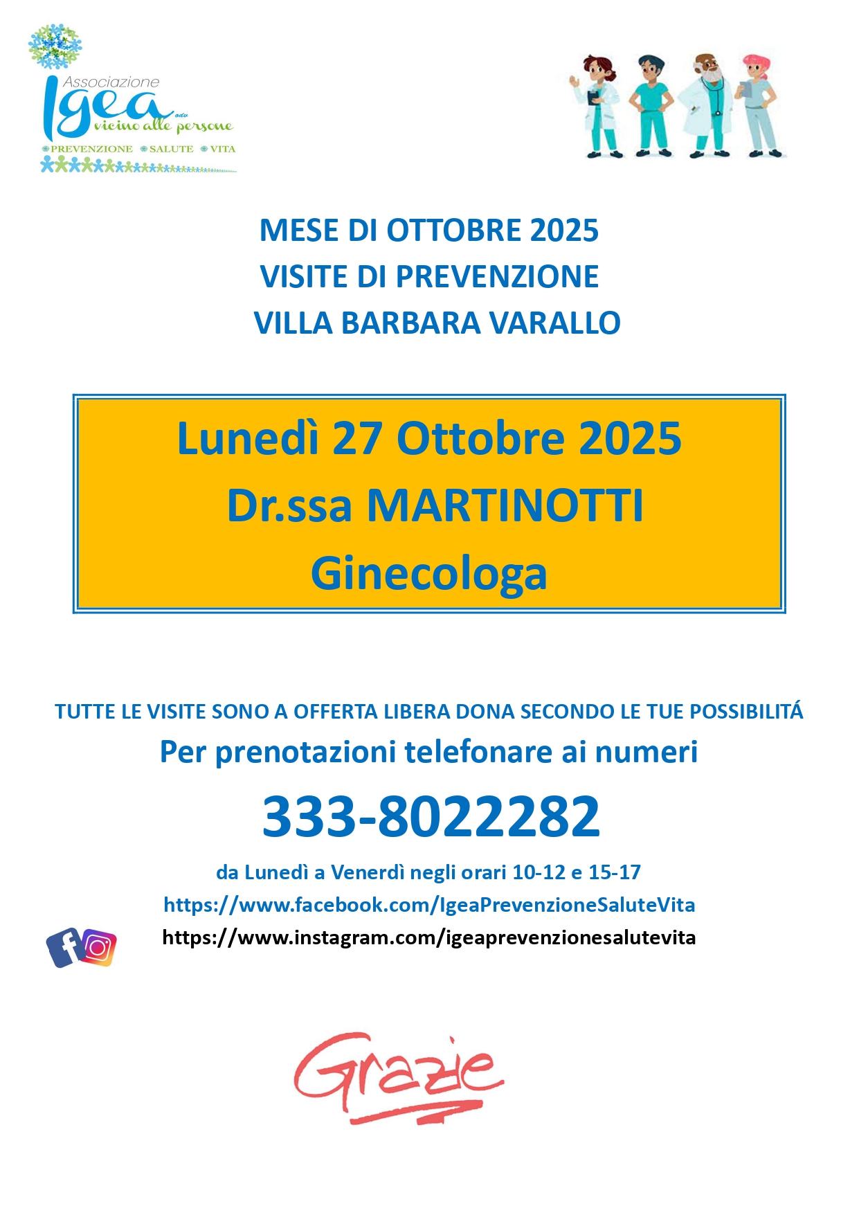 Visite di Prevenzione a Villa Barbara Varallo con la Dott.ssa Martinotti