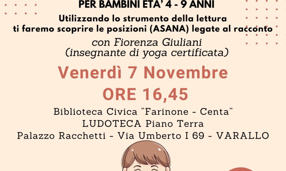 “Letture creative con lo yoga” in biblioteca a Varallo