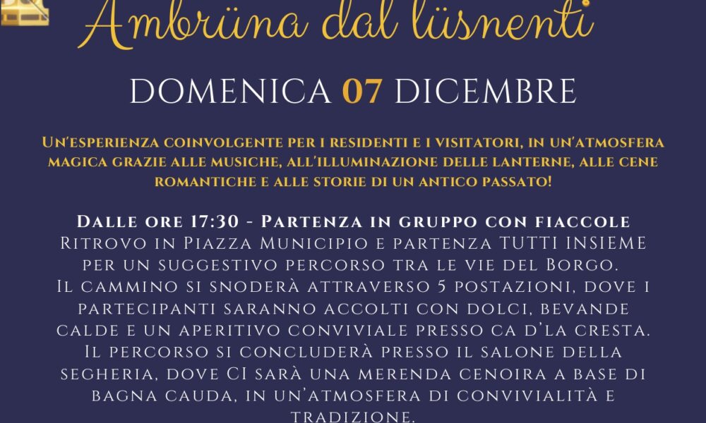 A Rassa torna la serata “Ambruna Dall’lusnenti”