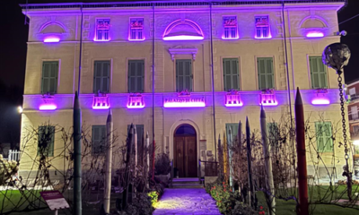 Il Comune di Gattinara illuminato di viola contro il tumore al pancreas