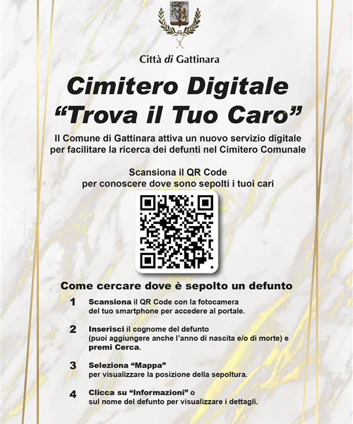 Trova il tuo caro: a Gattinara con un QR Code è possibile trovare dove riposano i propri cari