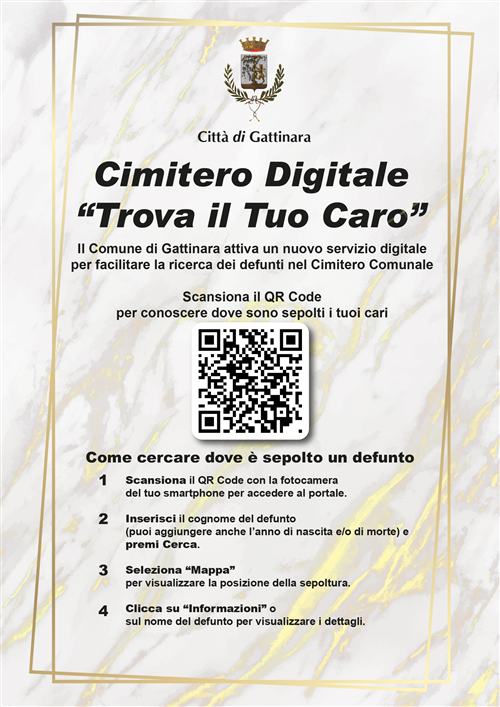 Trova il tuo caro: a Gattinara con un QR Code è possibile trovare dove riposano i propri cari