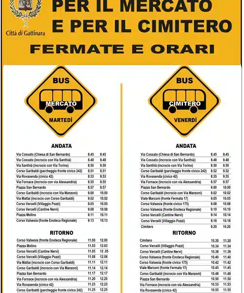 Un servizio che avvicina la città: al via il bus navetta gratuito per il mercato e il Cimitero