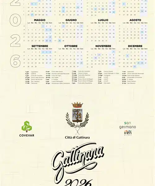 In distribuzione il Calendario “Gattinara 2026”
