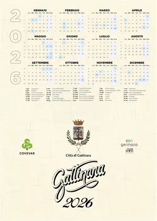In distribuzione il Calendario “Gattinara 2026”