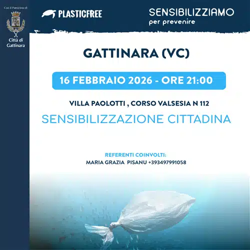 Gattinara promuove una serata di sensibilizzazione con Plastic Free