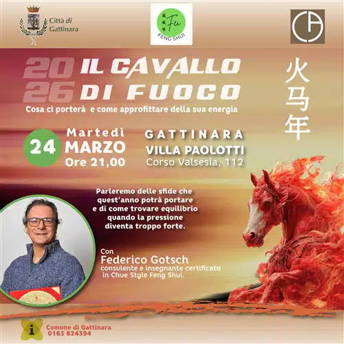 Gattinara ospita una serata dedicata all’energia: il 2026 l’Anno del Cavallo di Fuoco