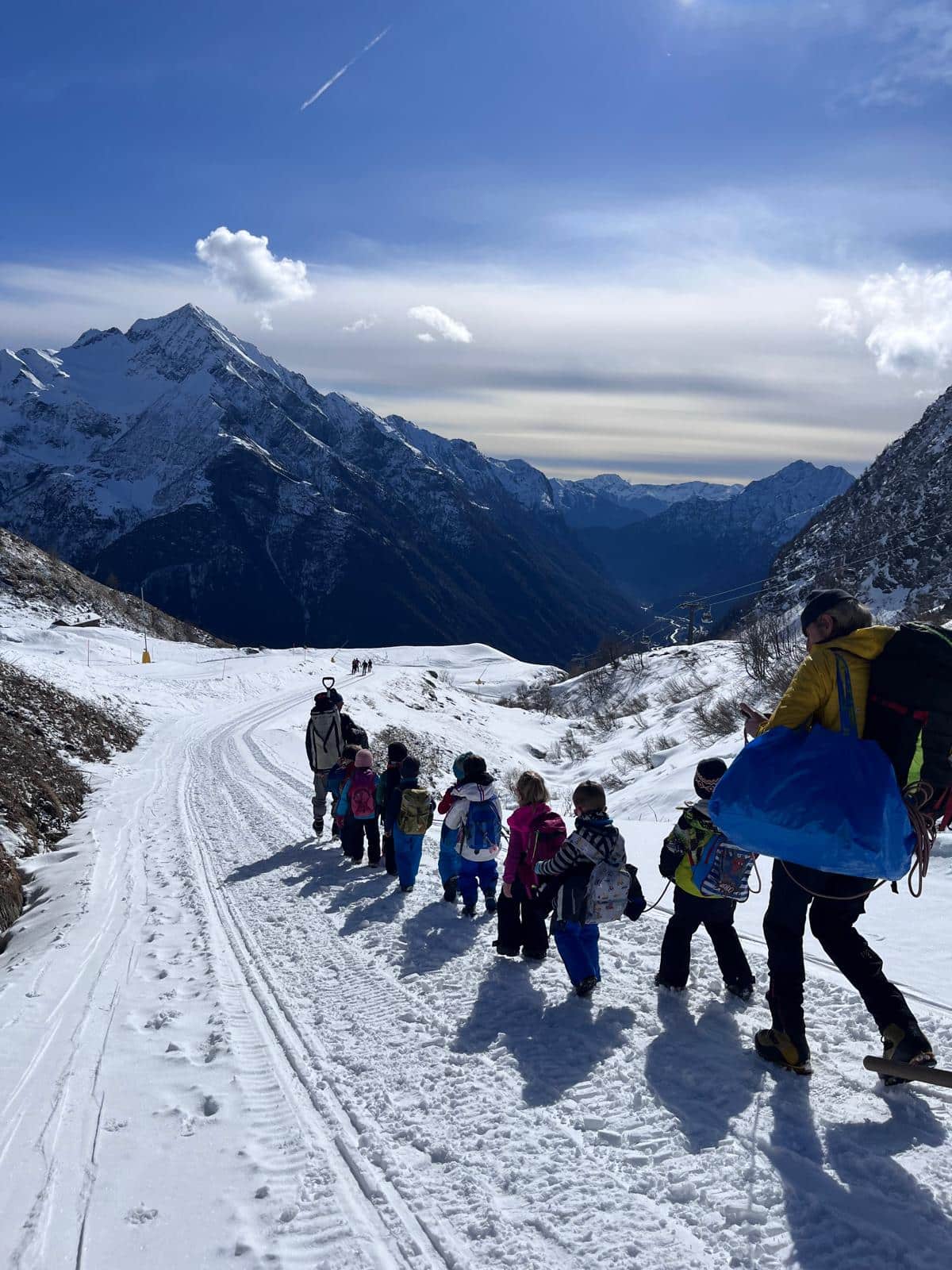 la funivia di Alagna che ci ha omaggiato la salita e le guide alpine