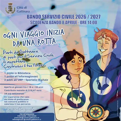 Servizio Civile Universale: a Gattinara 4 posti per i giovani