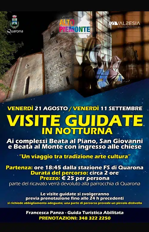 L’11 settembre visita guidata in notturna tra arte e tradizione