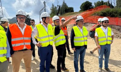 Col presidente regionale Alberto Cirio nuovo sopralluogo al cantiere della cabinovia