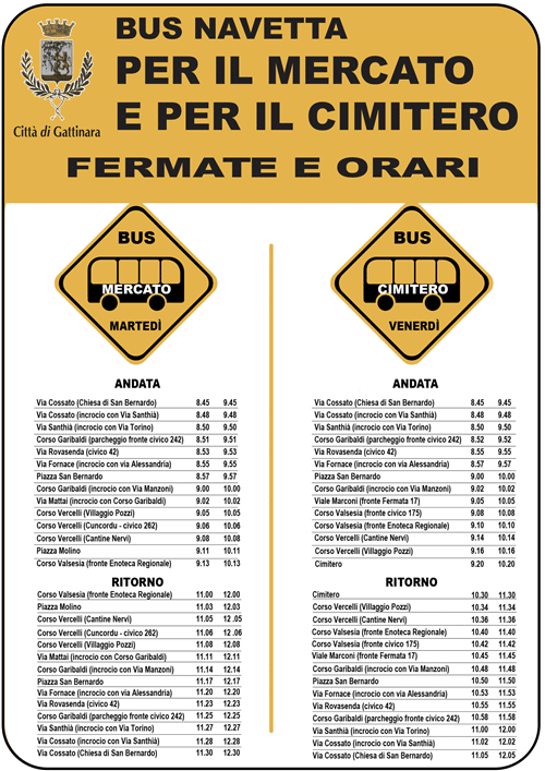 Ripartito il servizio di bus navetta gratuito per il Mercato e il Cimitero