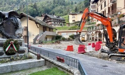 In fase di avanzamento i lavori di riqualificazione di piazza dell’Hotel Monte Rosa, nel cuore del centro storico di Alagna