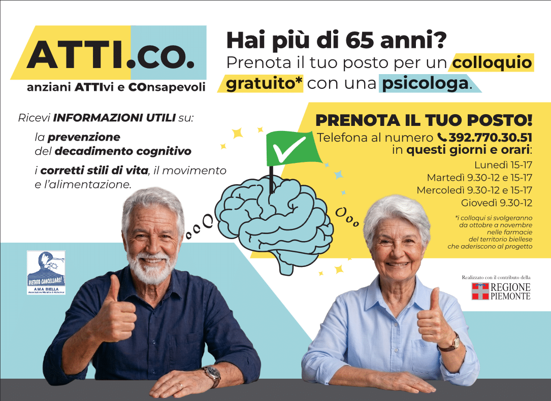 Progetto gratuito di prevenzione del decadimento cognitivo in farmacia